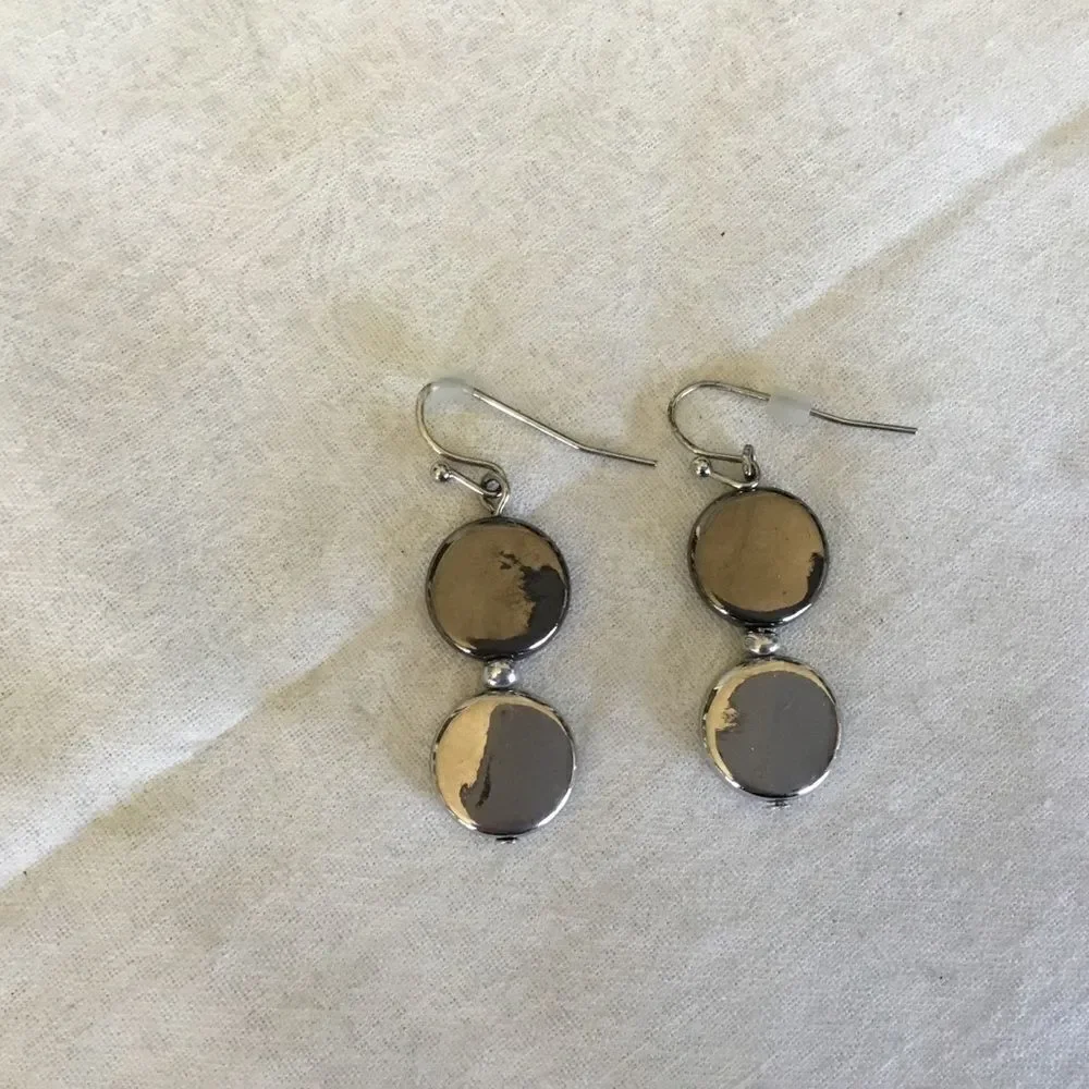 $8 ea or 3/$15. Silvertone Coin Earrings